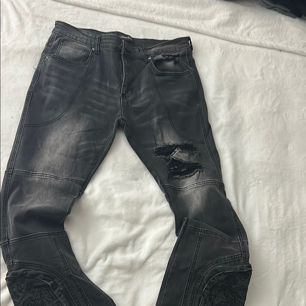 Distressed Black Jeans